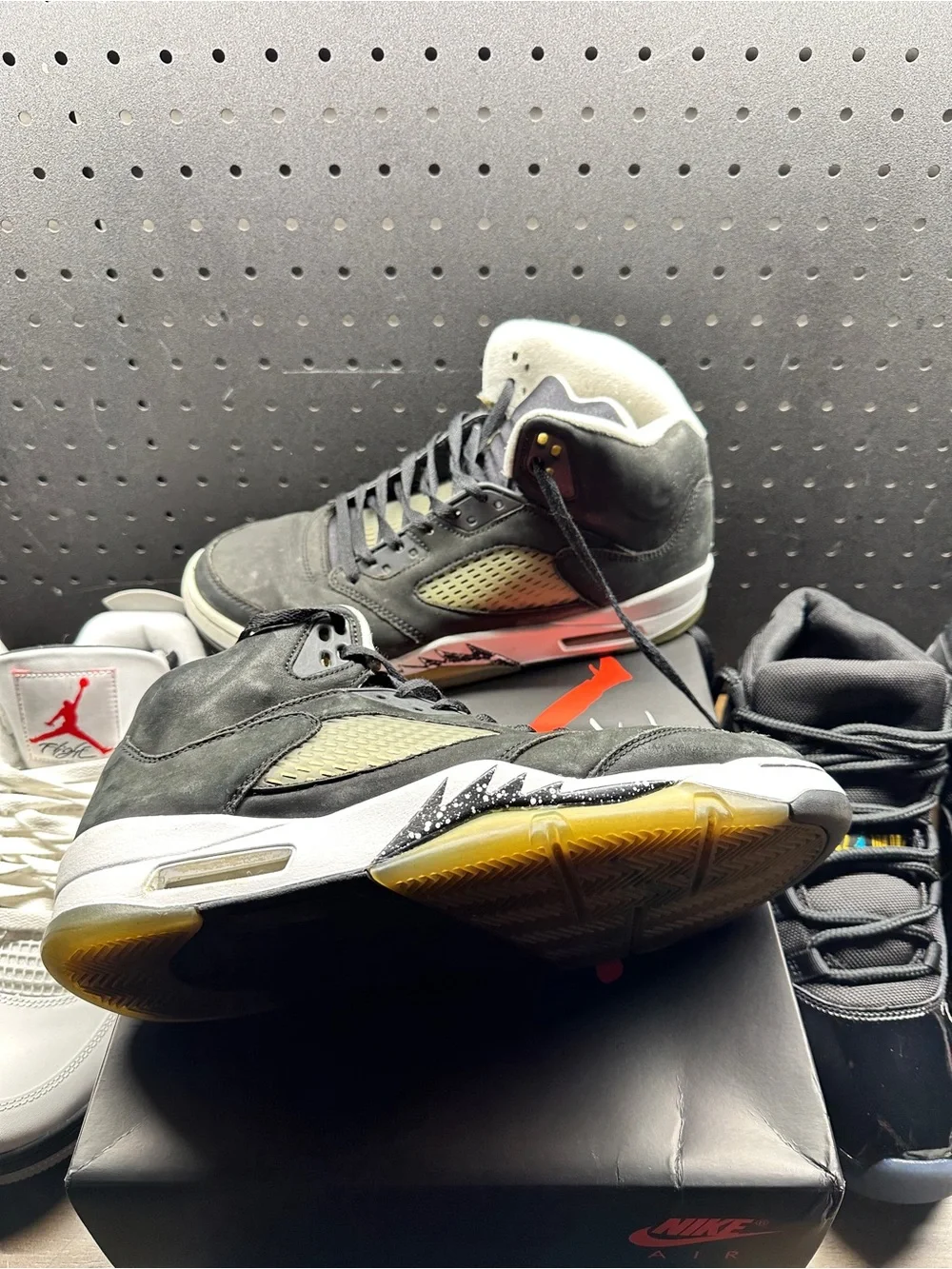 Jordan Retro 5 Men’s Black, White and Gum Air Sneakers